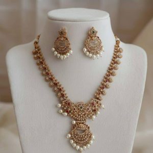 Gold Plated CZ Stones Necklace Set